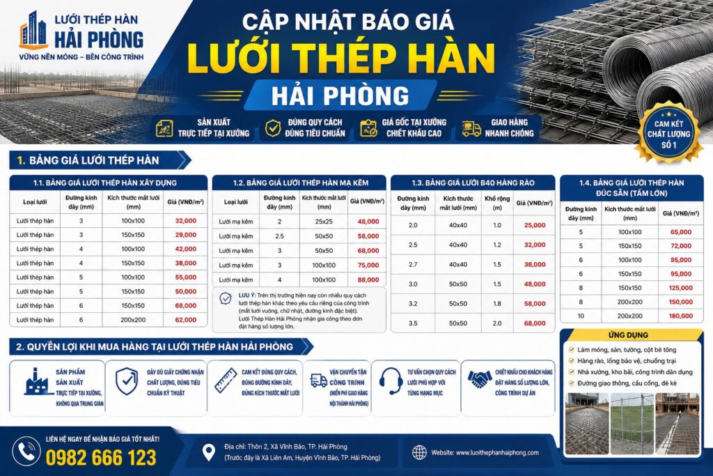 Báo giá lưới thép hàn